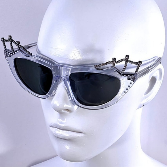 SAINT LAURENT SL122F Stud Cat Eye Tiara Sunglasses - Picture 3 of 5